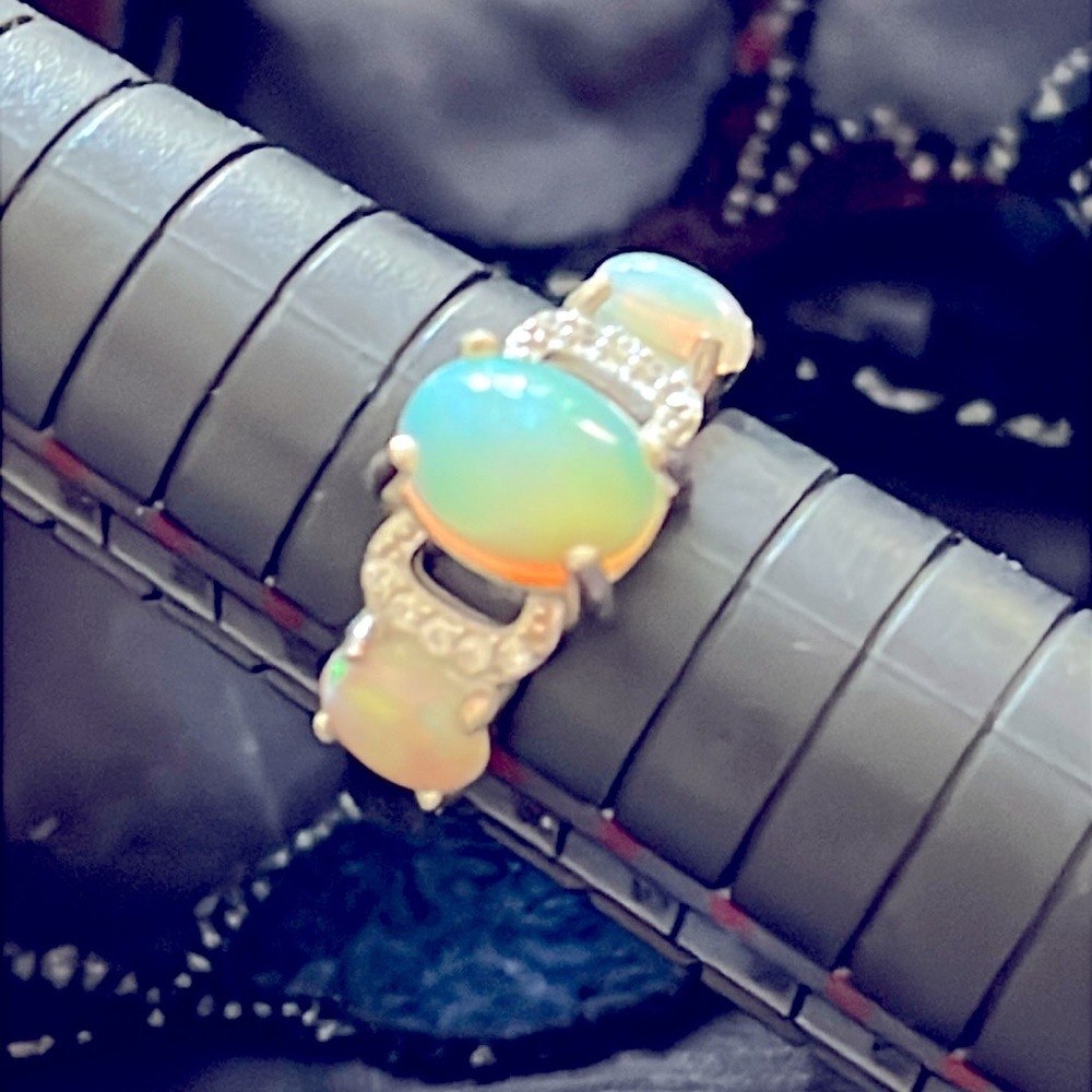 Opal 14K White Gold Plated